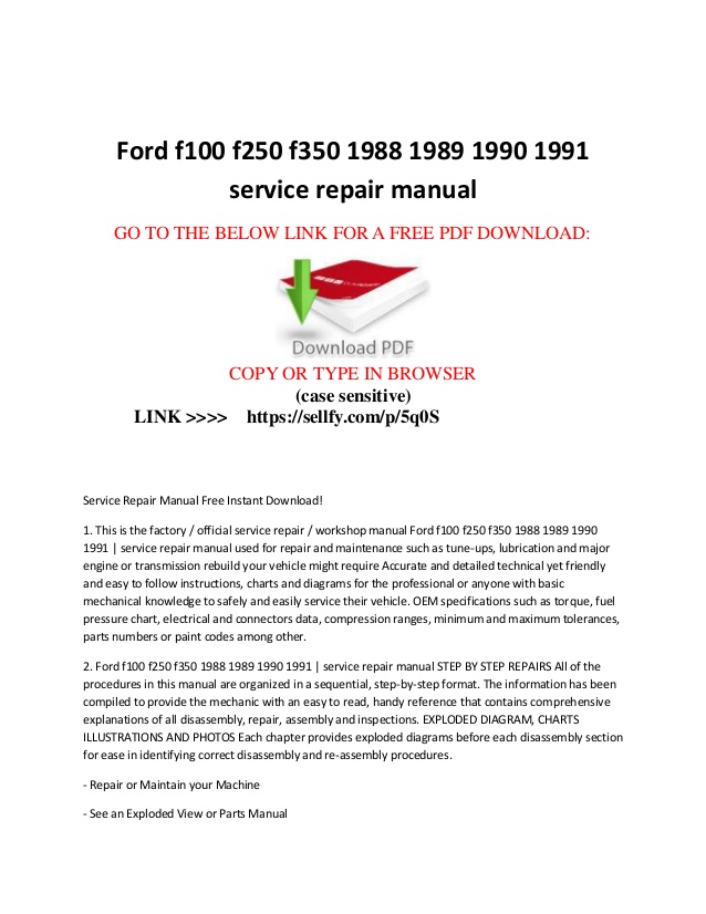 Ford 2013 Ford F150 Service Manual Download